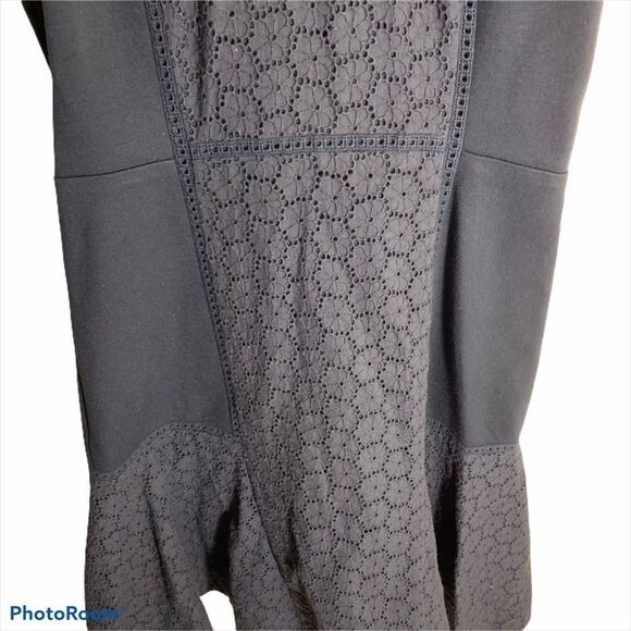 J. Crew Paneled‎ Eyelet Dress Black - Picture 6 of 8